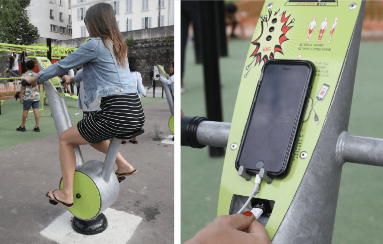 Vélo chargeur en action !